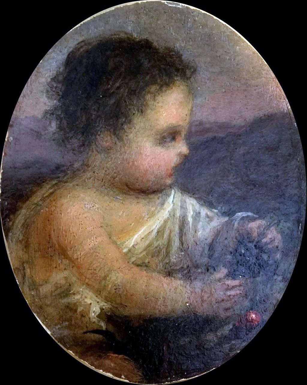 Giovanni Carnovali - Bimbo con chicchi d'uva